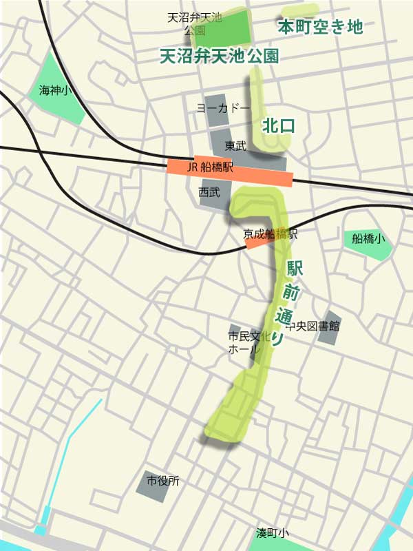 船橋駅前地図